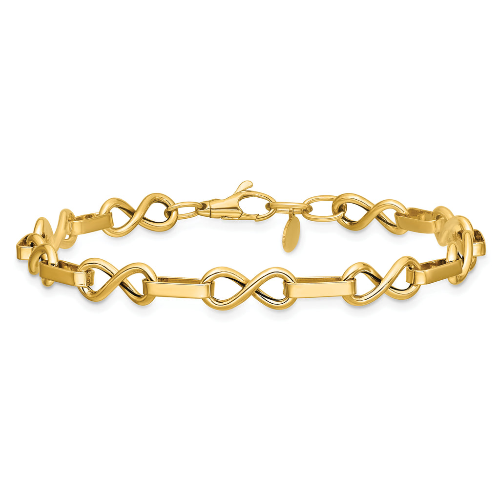 14K Yellow Gold Infinity Link Bracelet