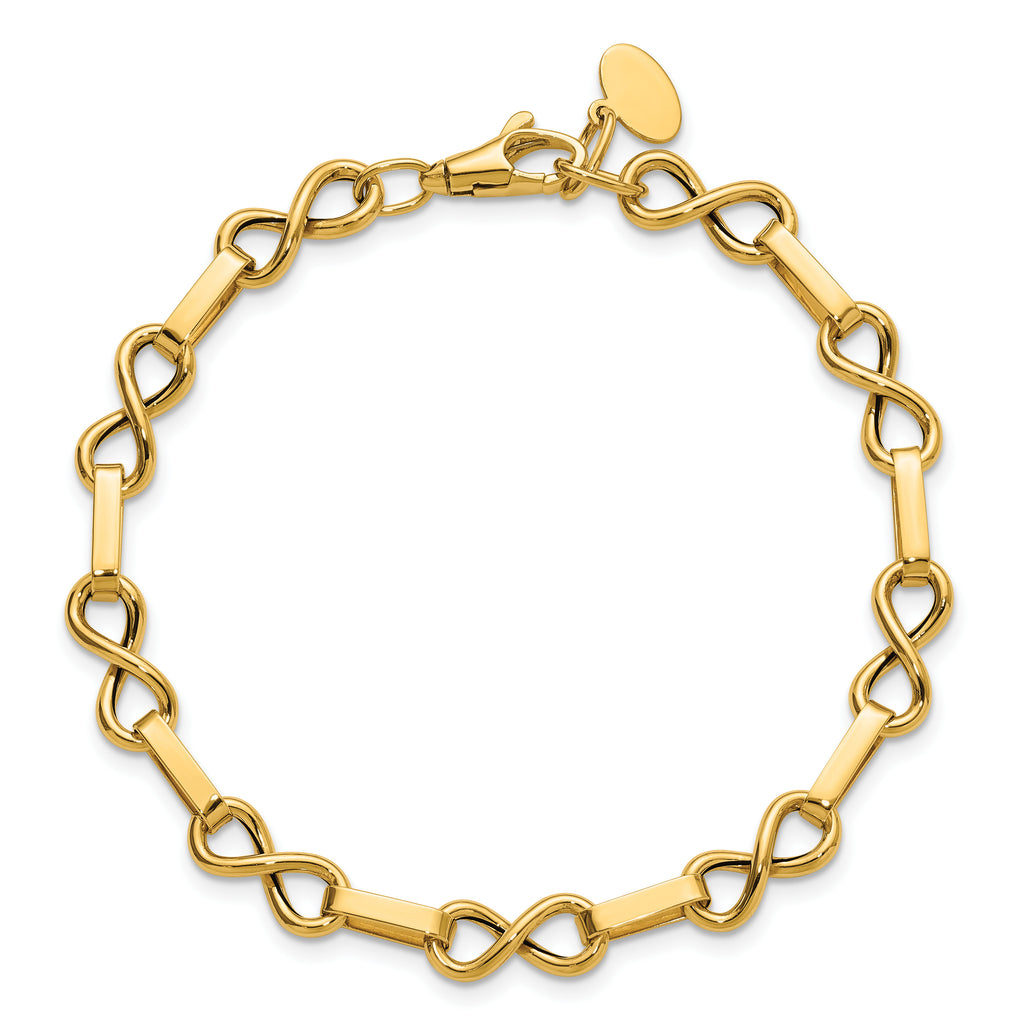 14K Yellow Gold Infinity Link Bracelet