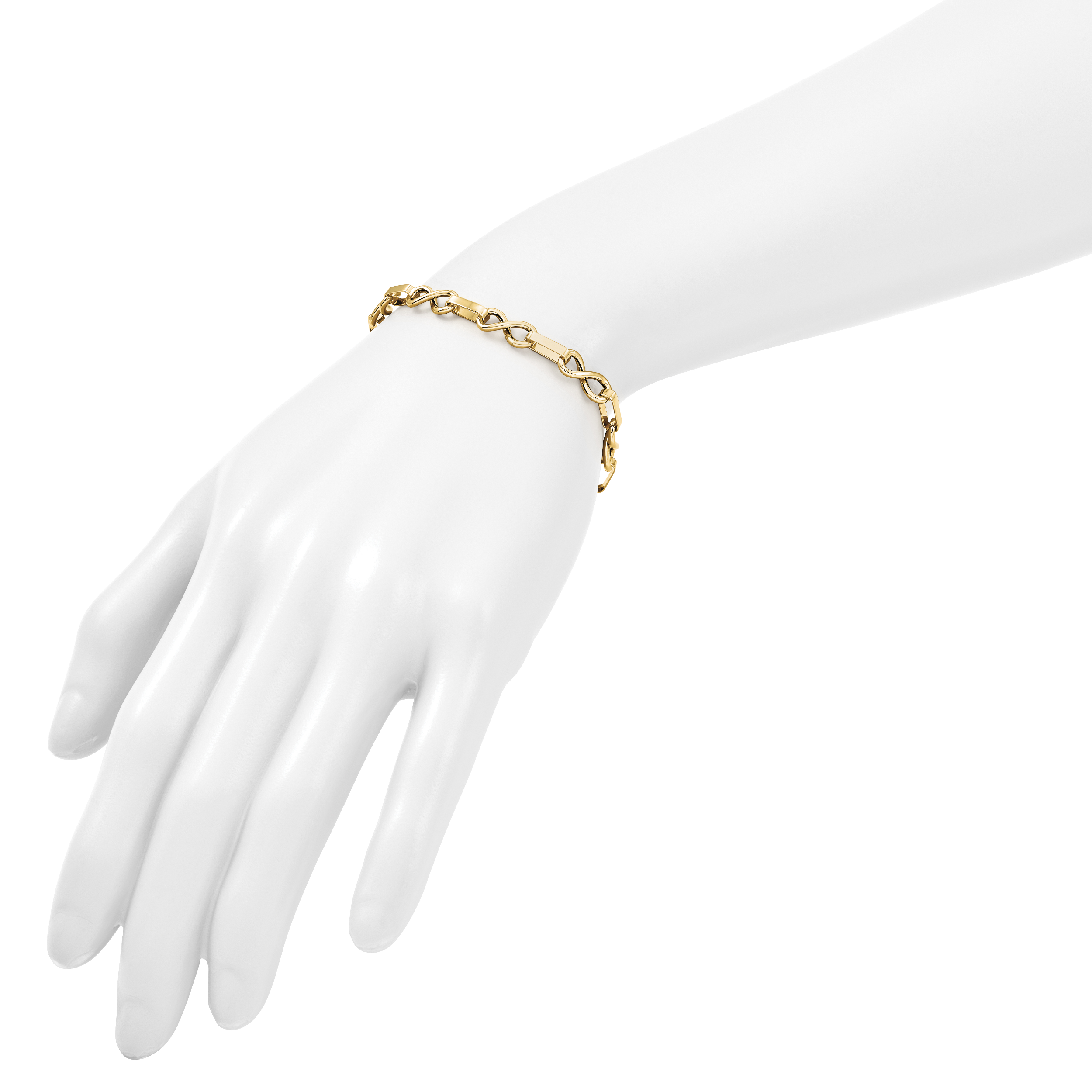 14K Yellow Gold Infinity Link Bracelet