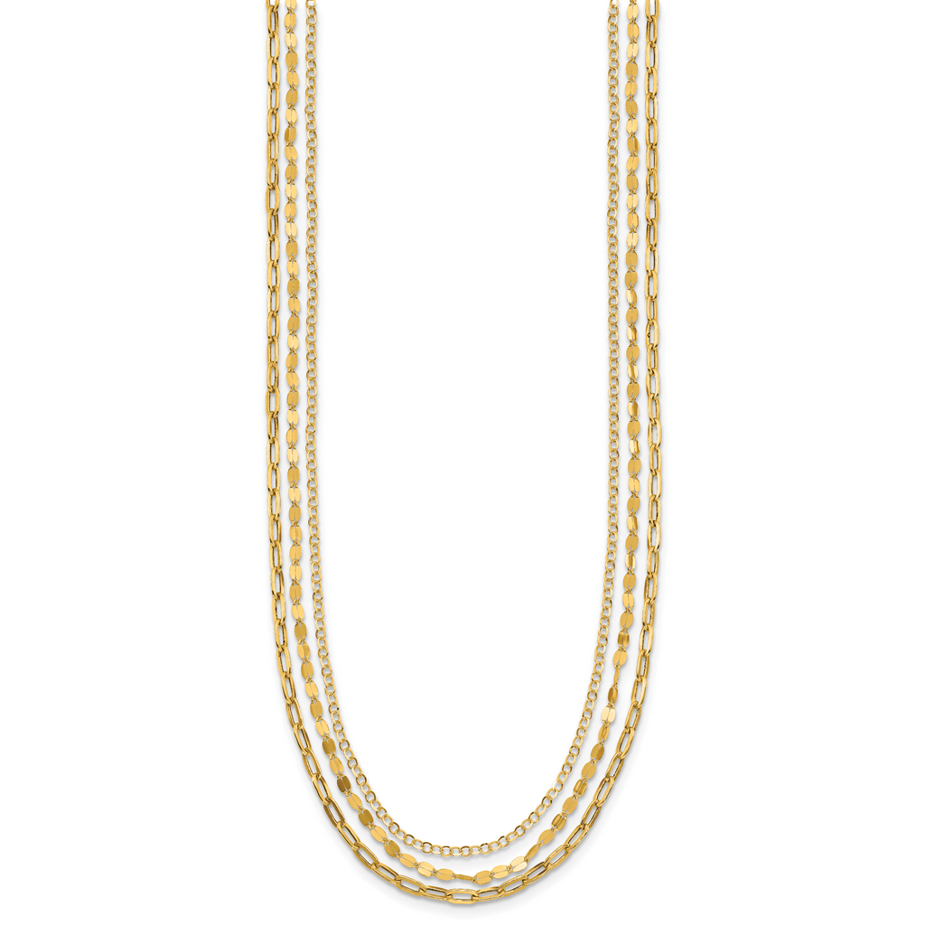 14K Yellow Gold Cable Chain Necklace, 18 in