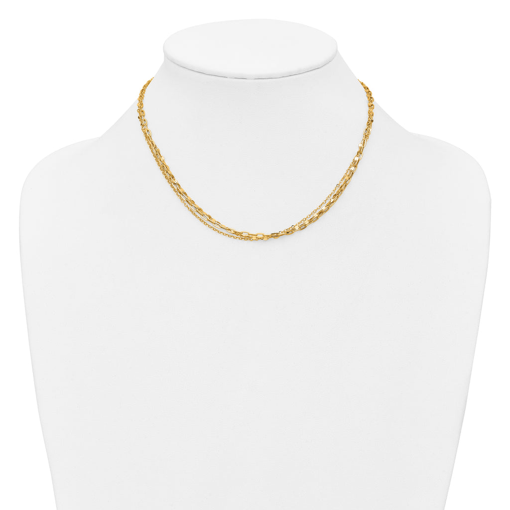 14K Yellow Gold Cable Chain Necklace, 18 in