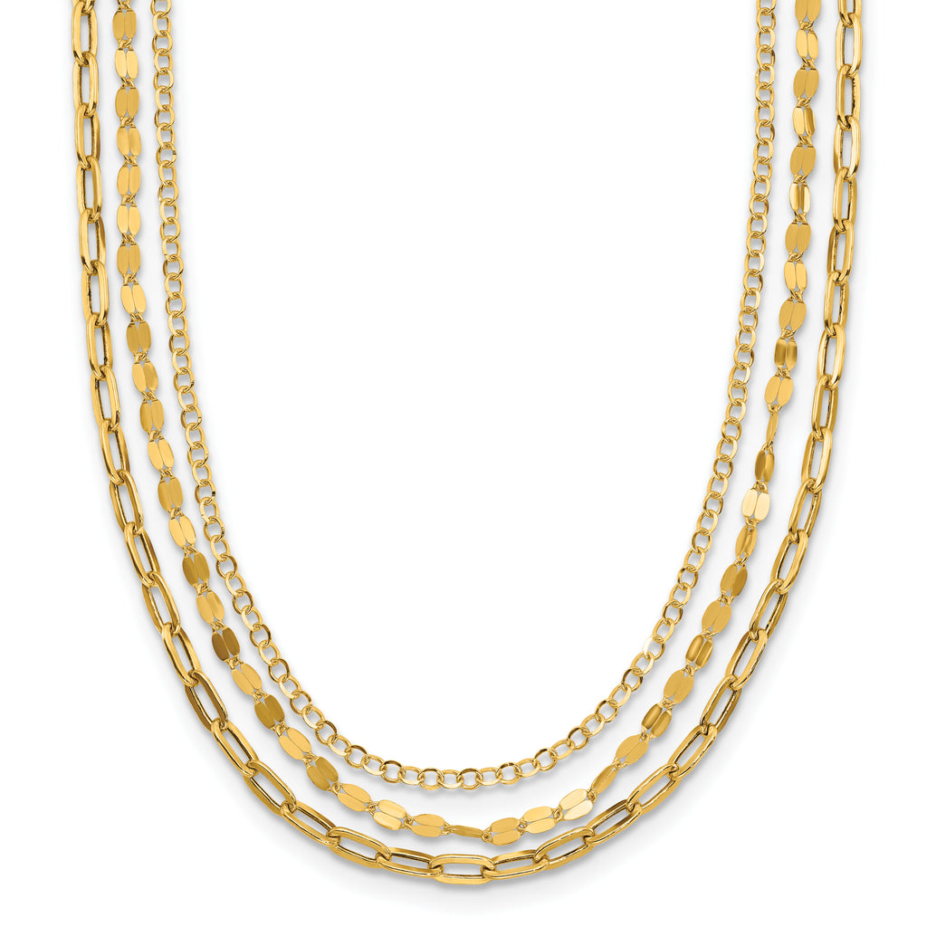14K Yellow Gold Cable Chain Necklace, 18 in