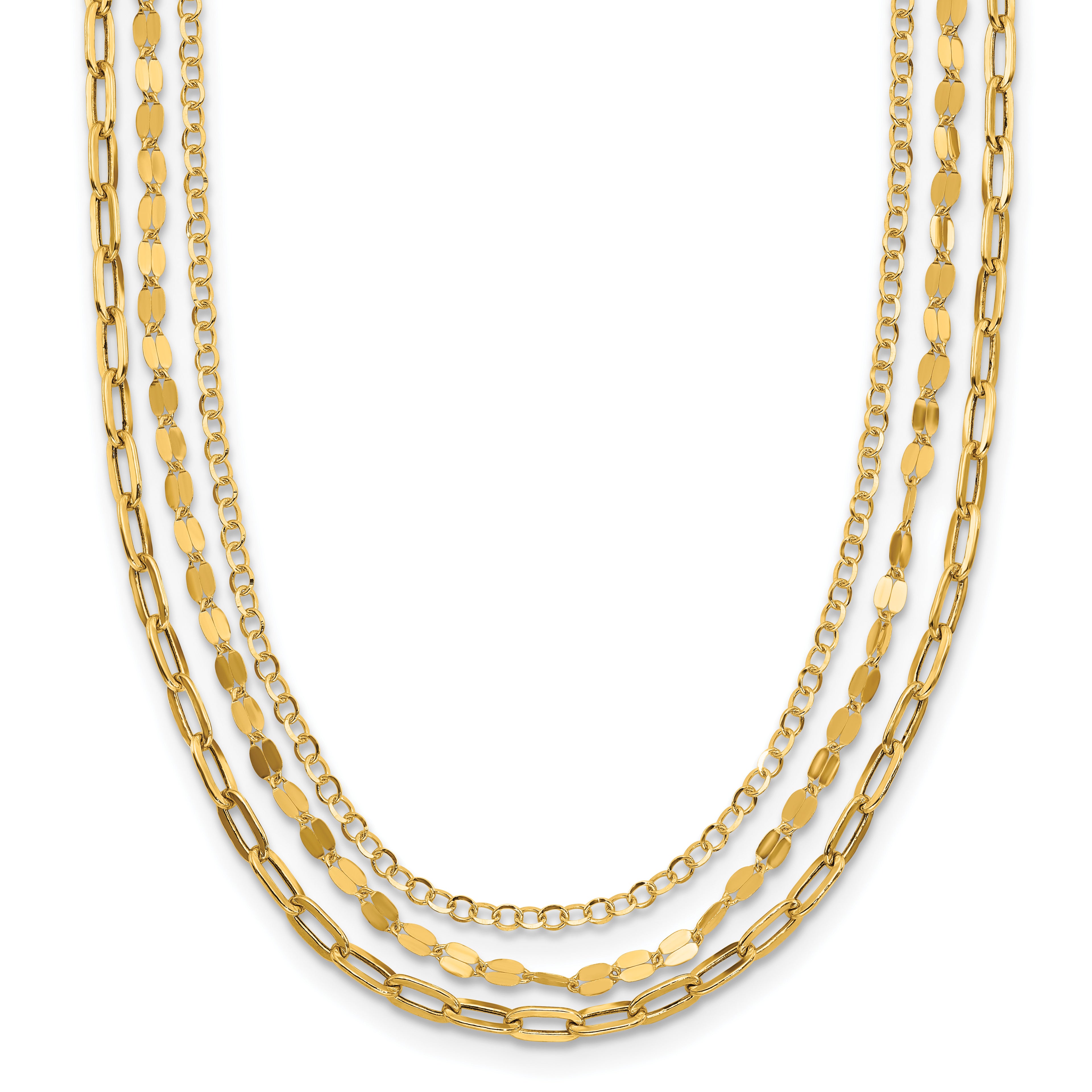 14K Yellow Gold Cable Chain Necklace, 18 in