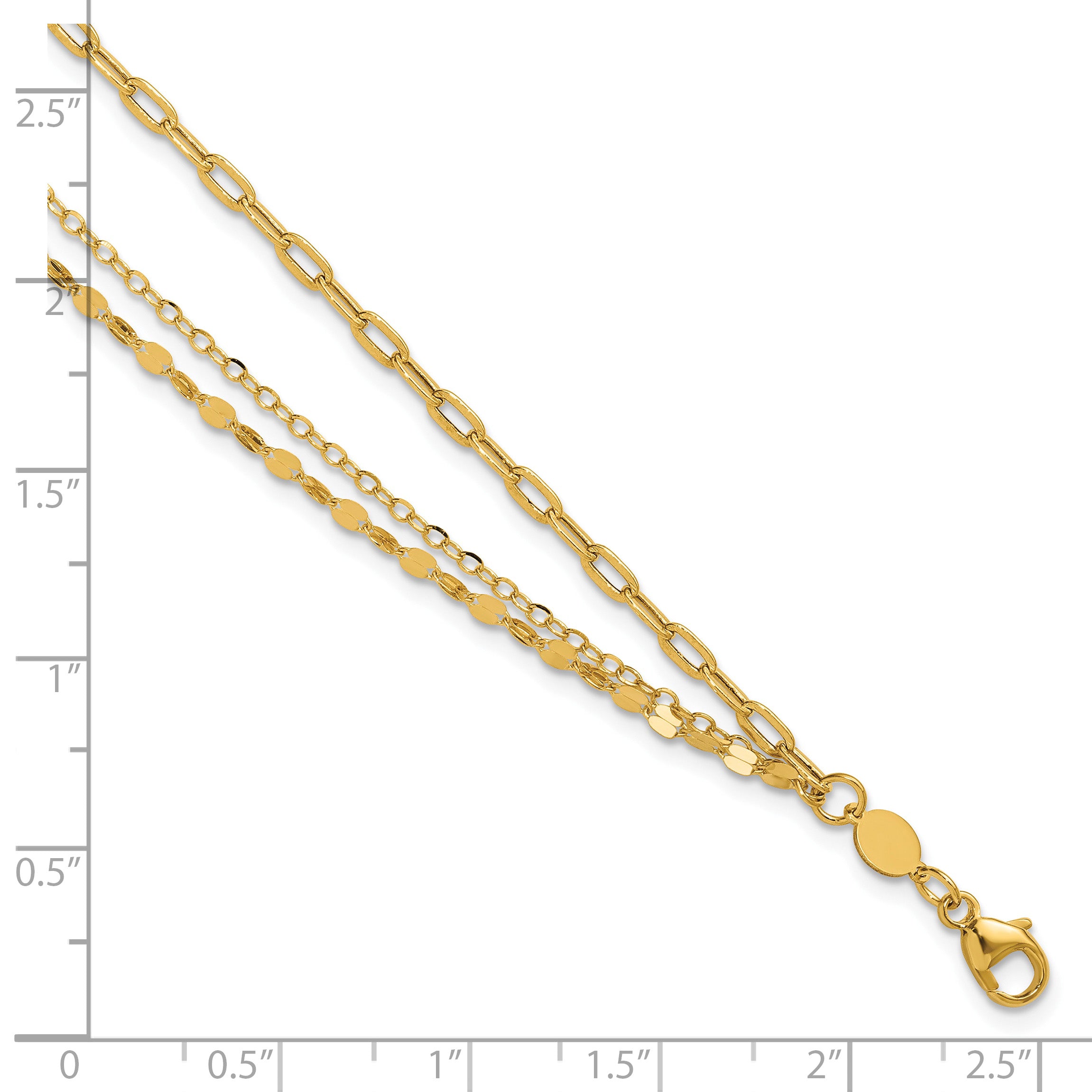 14K Yellow Gold Polished Bracelet, 8 in
