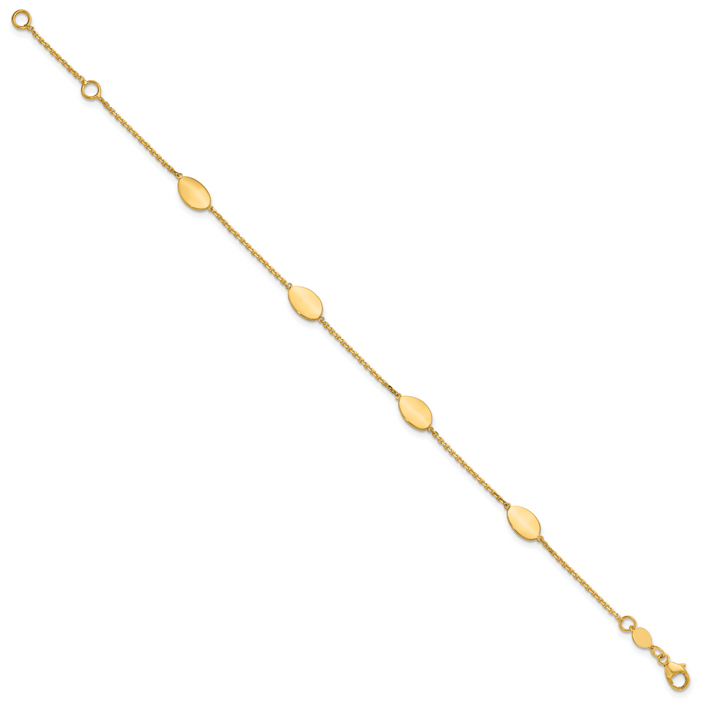 14K Yellow Gold Polished Bracelet, 8 in