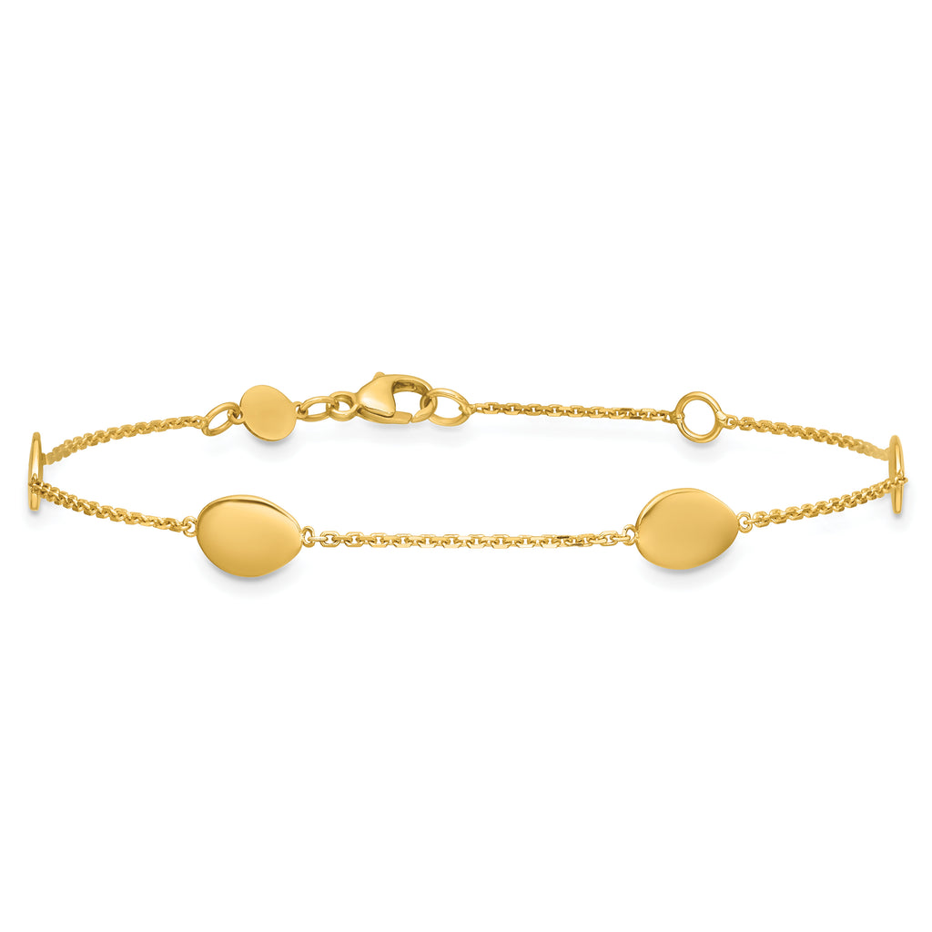 14K Yellow Gold Polished Bracelet, 8 in