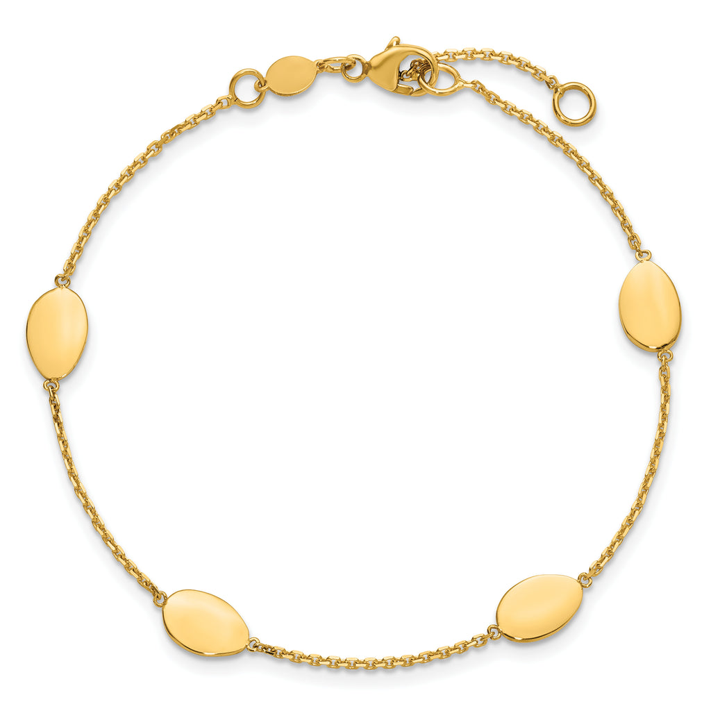 14K Yellow Gold Polished Bracelet, 8 in