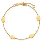 14K Yellow Gold Polished Bracelet, 8 in