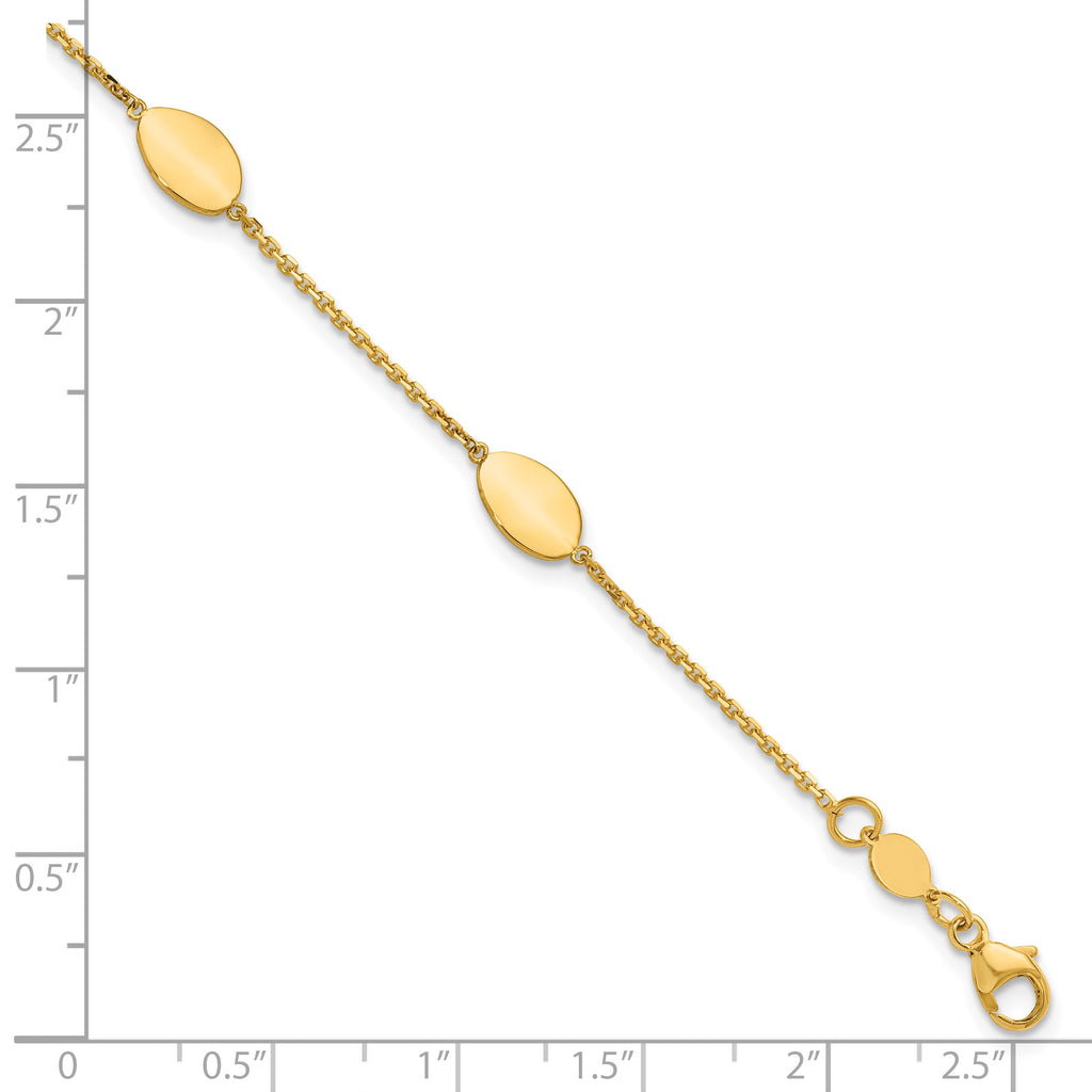 14K Yellow Gold Polished Bracelet, 8 in