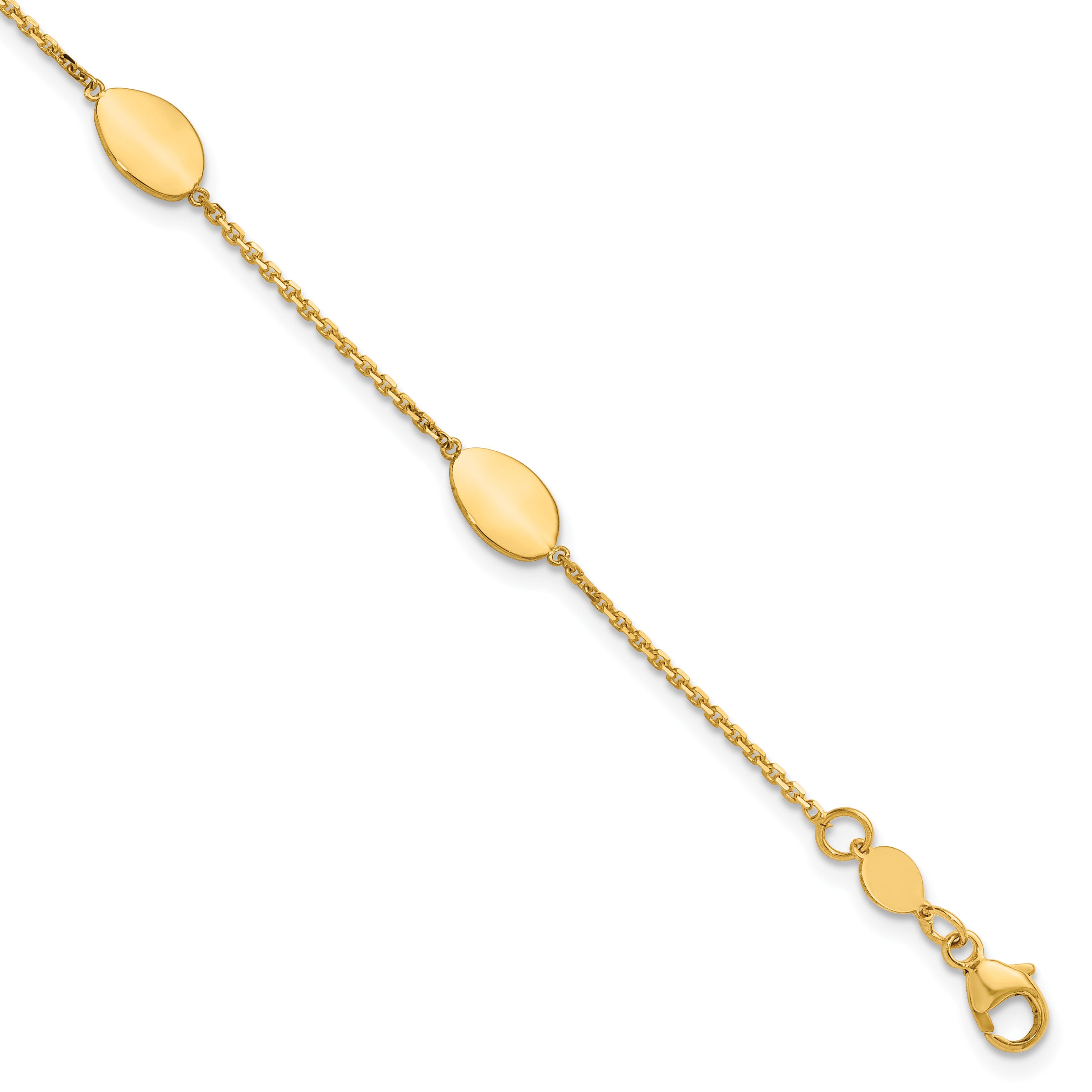 14K Yellow Gold Polished Bracelet, 8 in