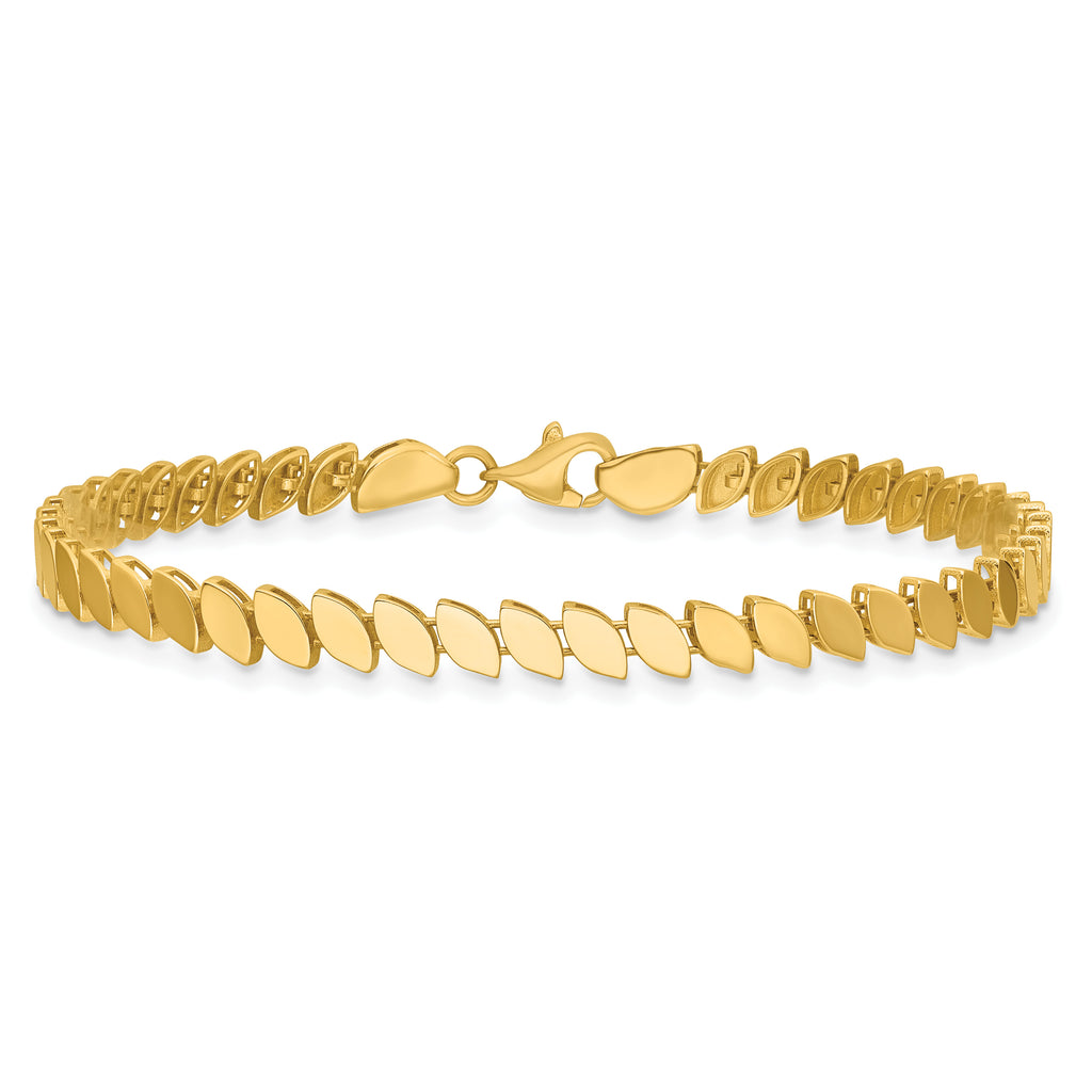 14K Yellow Gold Polished Bracelet, 7 in