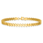 14K Yellow Gold Polished Bracelet, 7 in