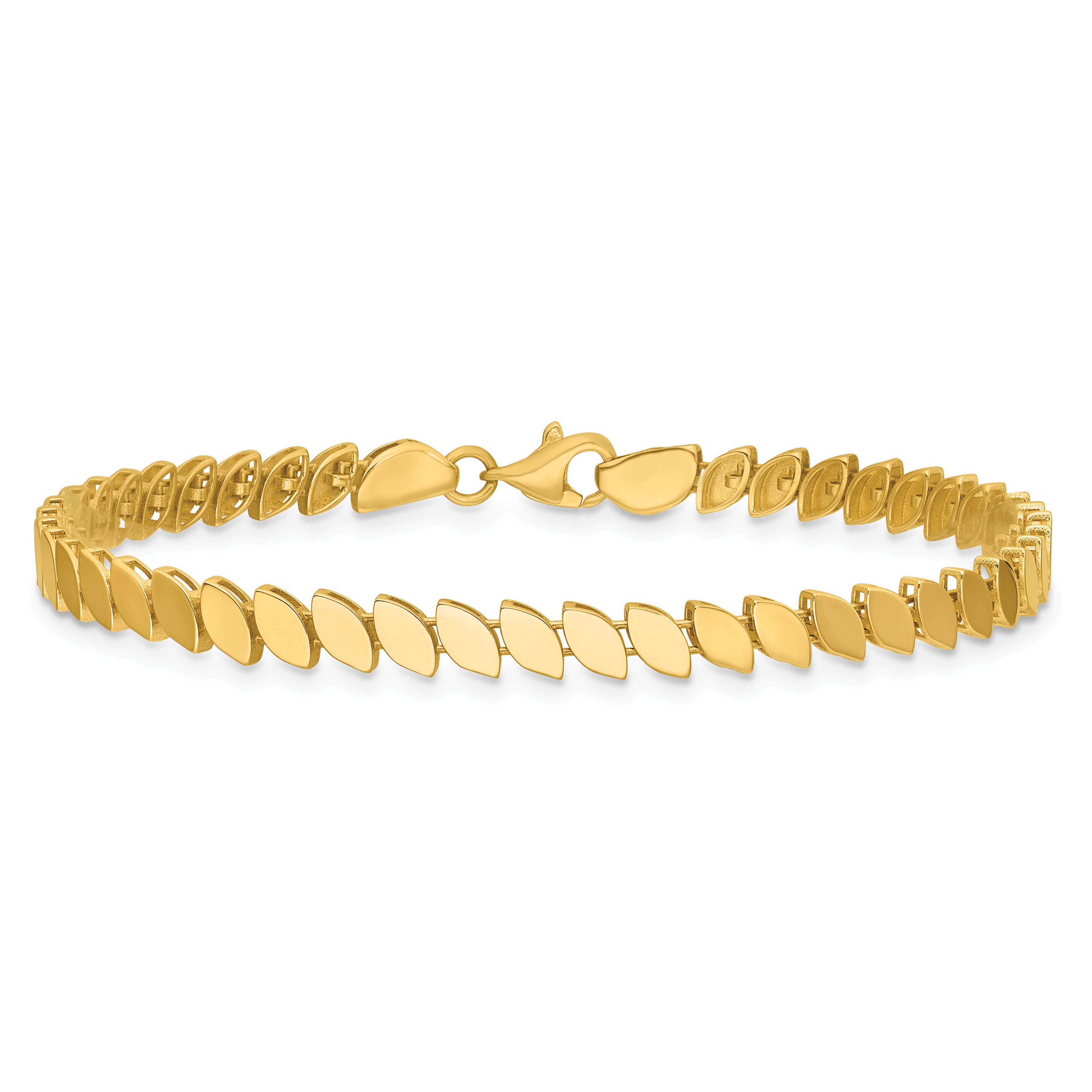 14K Yellow Gold Polished Bracelet, 7 in