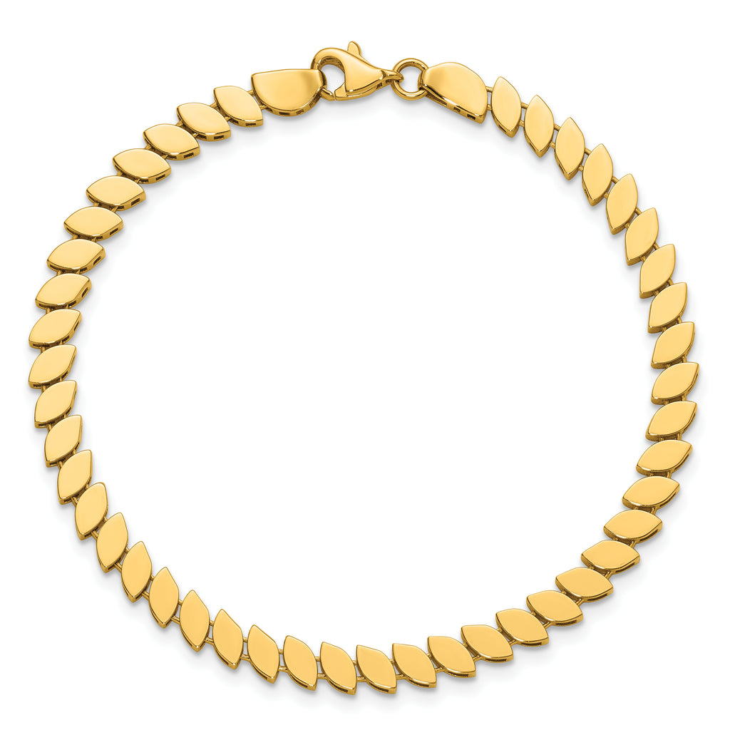 14K Yellow Gold Polished Bracelet, 7 in