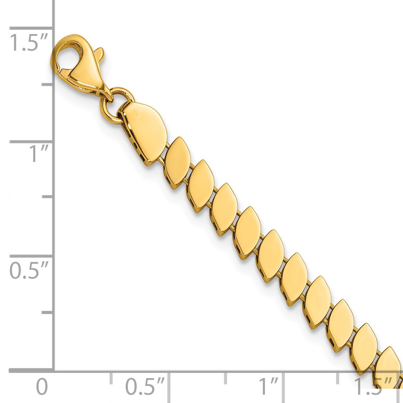 14K Yellow Gold Polished Bracelet, 7 in
