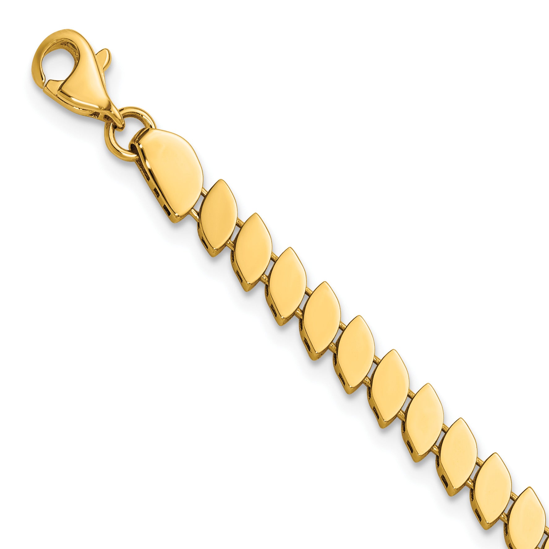 14K Yellow Gold Polished Bracelet, 7 in