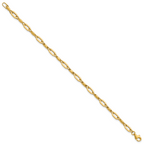 14K Yellow Gold Polished Link Bracelet, 7 in
