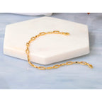 14K Yellow Gold Polished Link Bracelet, 7 in