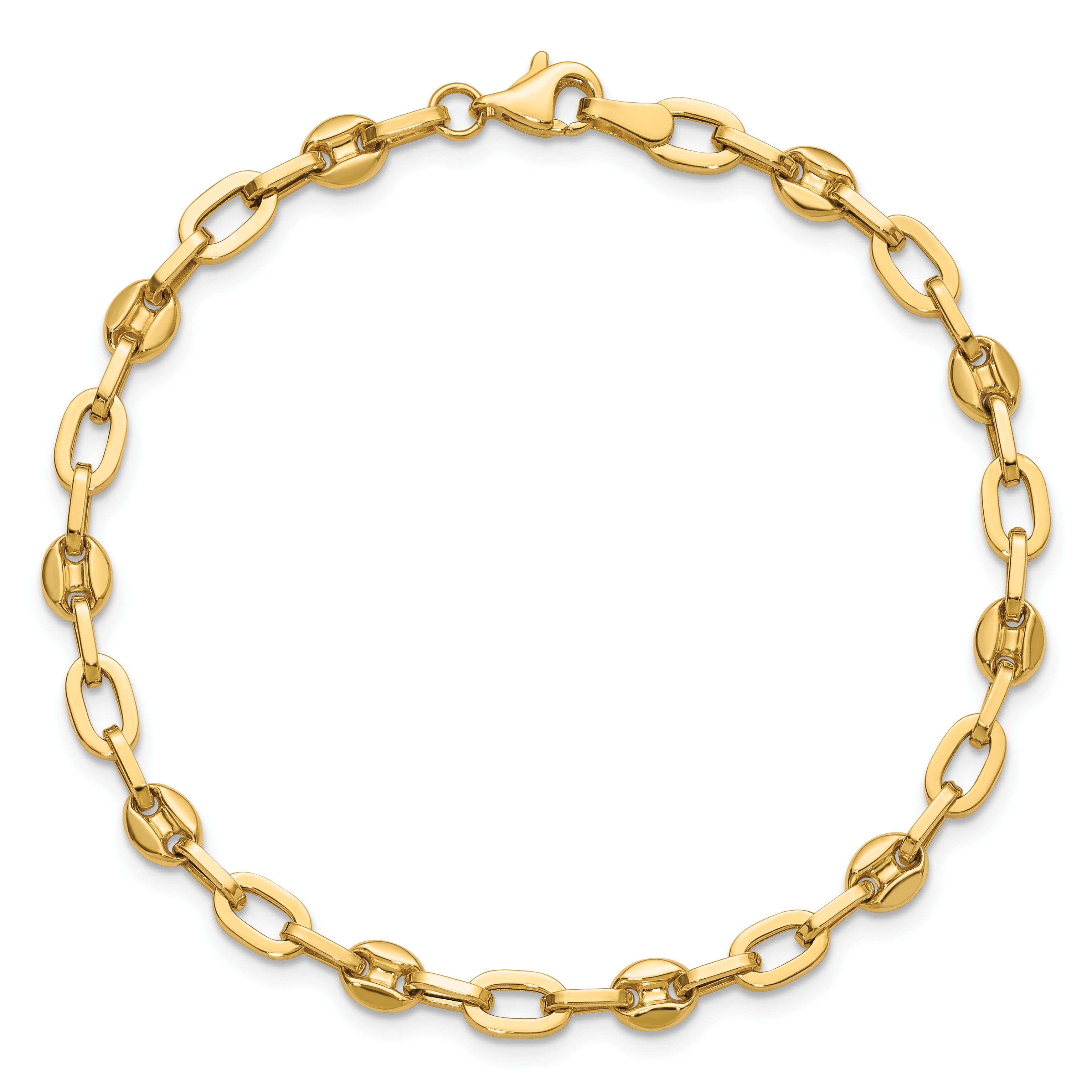 14K Yellow Gold Polished Bracelet, 7.5 in
