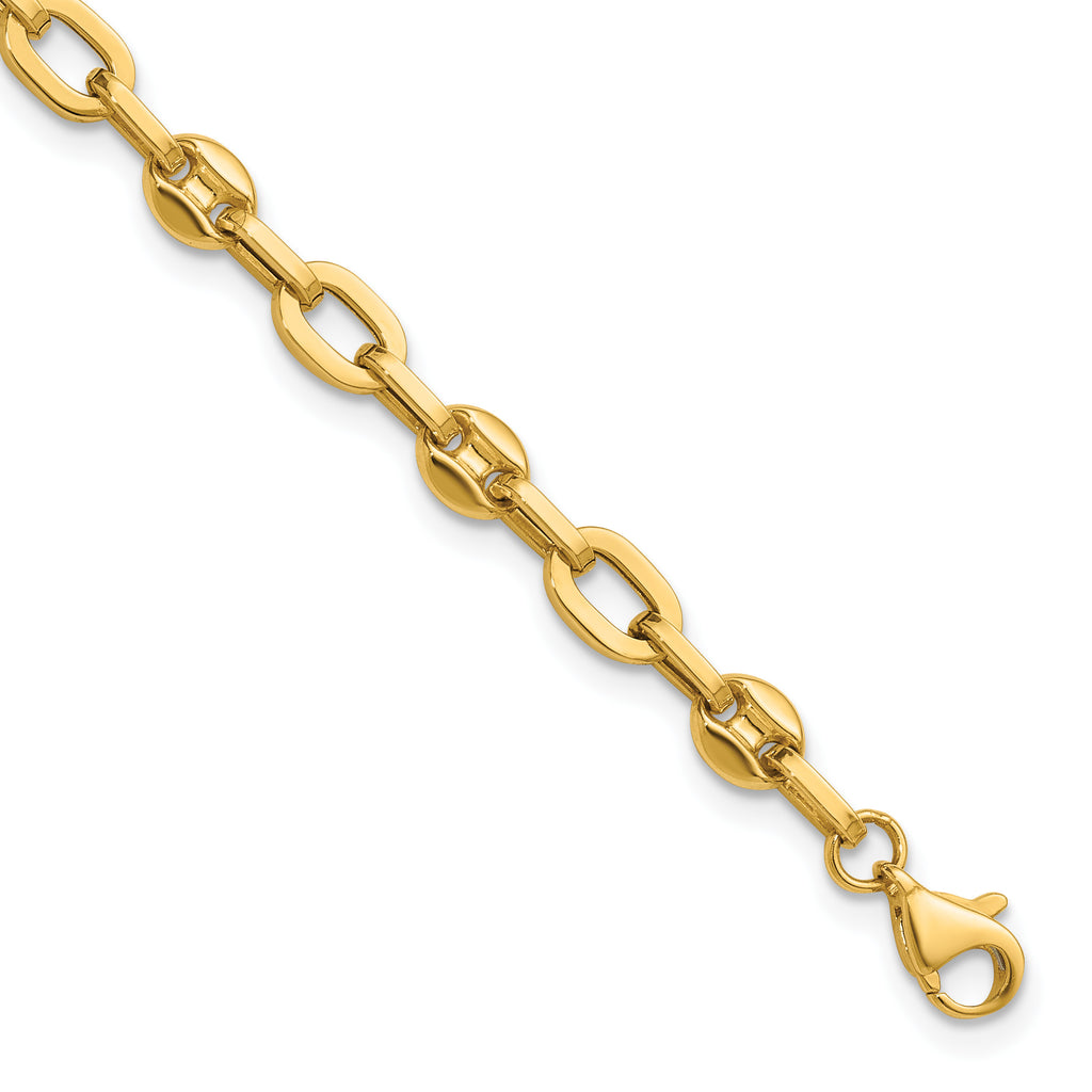 14K Yellow Gold Polished Bracelet, 7.5 in