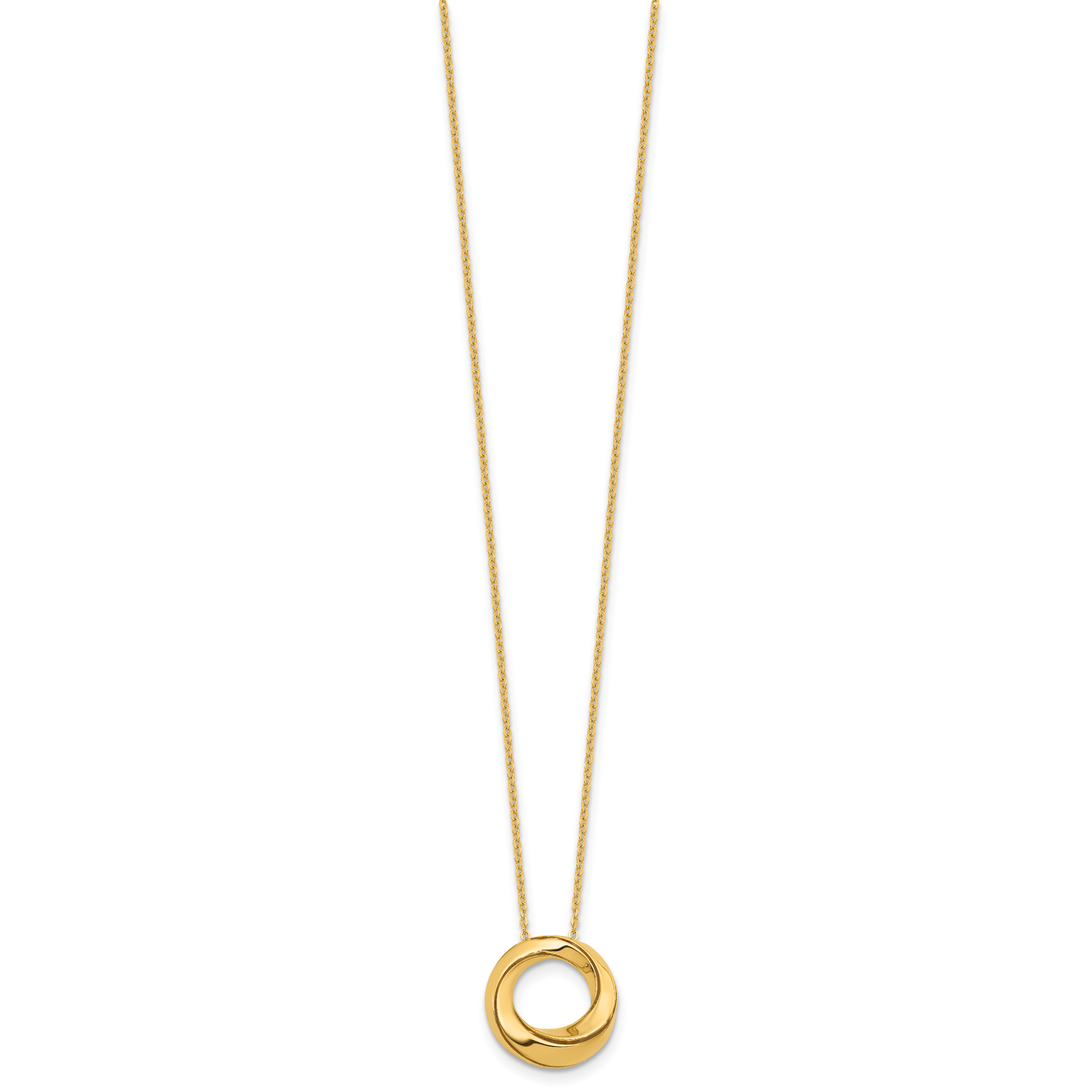 14K Yellow Gold Cable Pendant Necklace Secondary image
