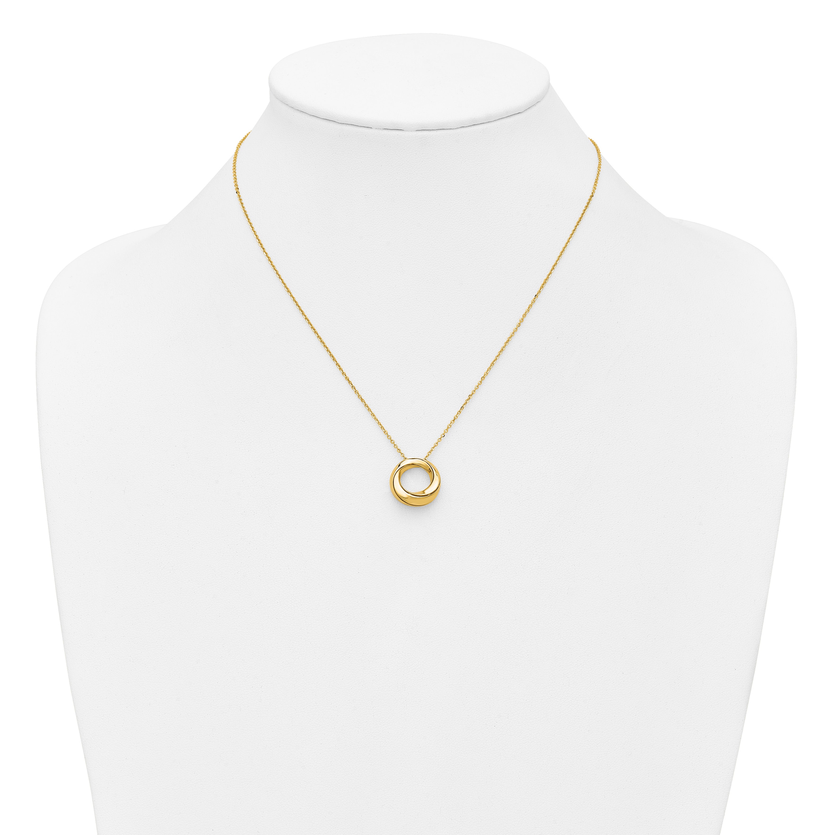 14K Yellow Gold Cable Pendant Necklace