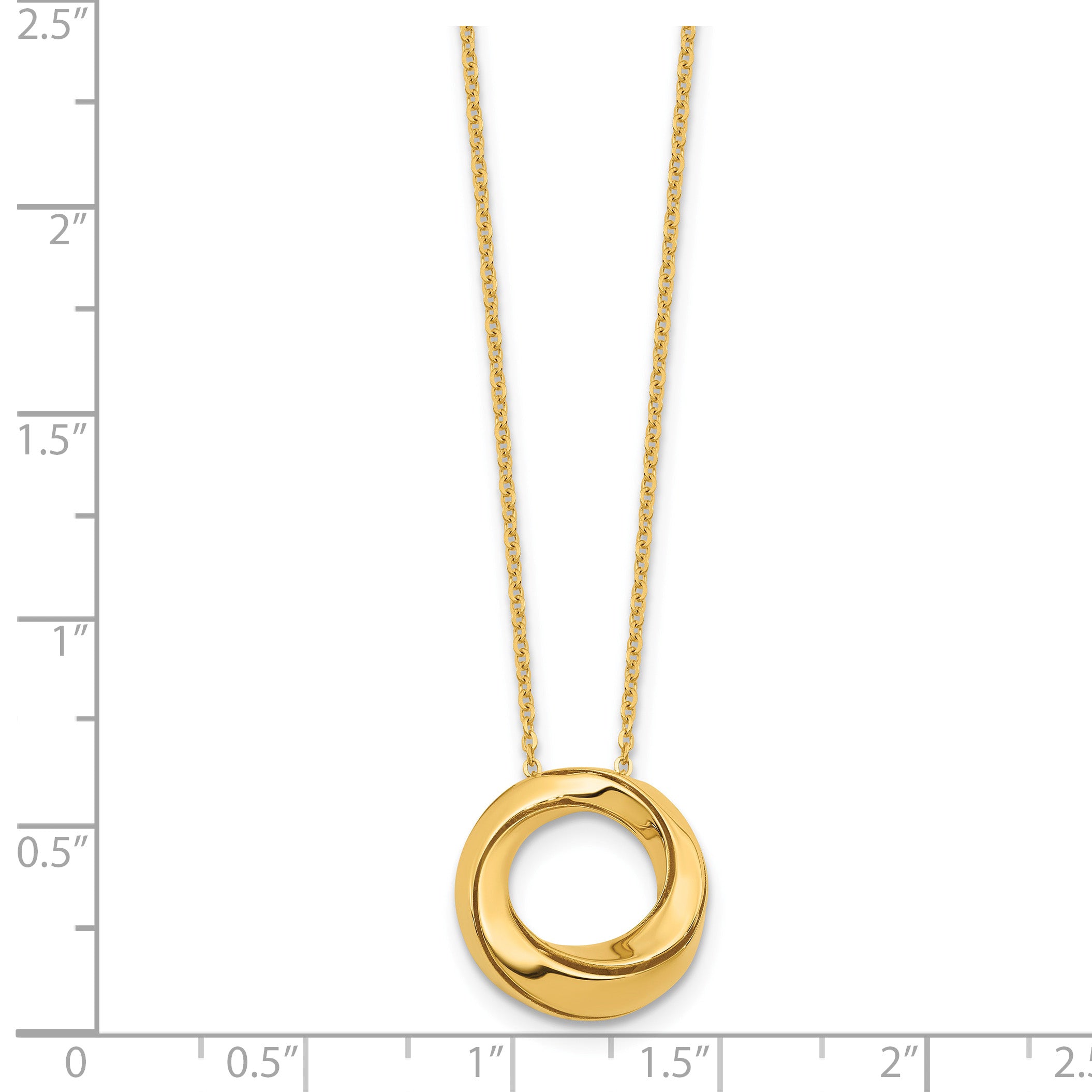14K Yellow Gold Cable Pendant Necklace