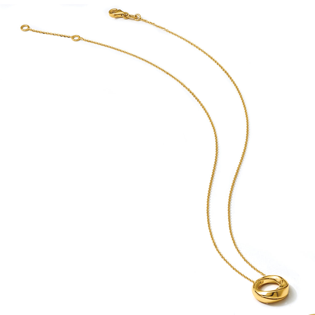 14K Yellow Gold Cable Pendant Necklace