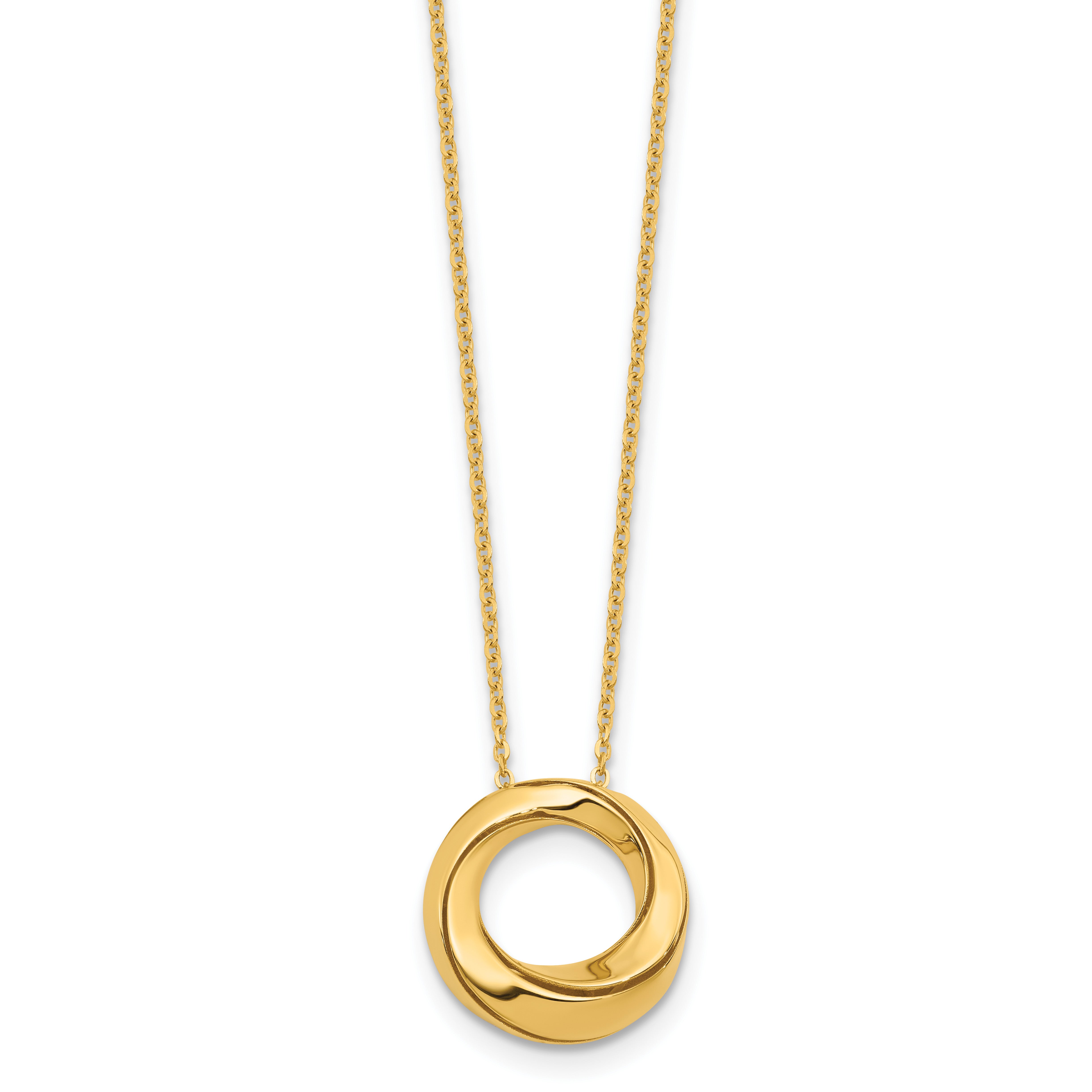 14K Yellow Gold Cable Pendant Necklace Main image
