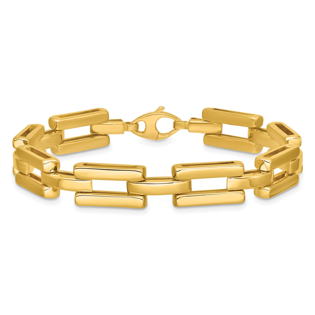 14K Yellow Gold Polished Link Bracelet, 7.25 in