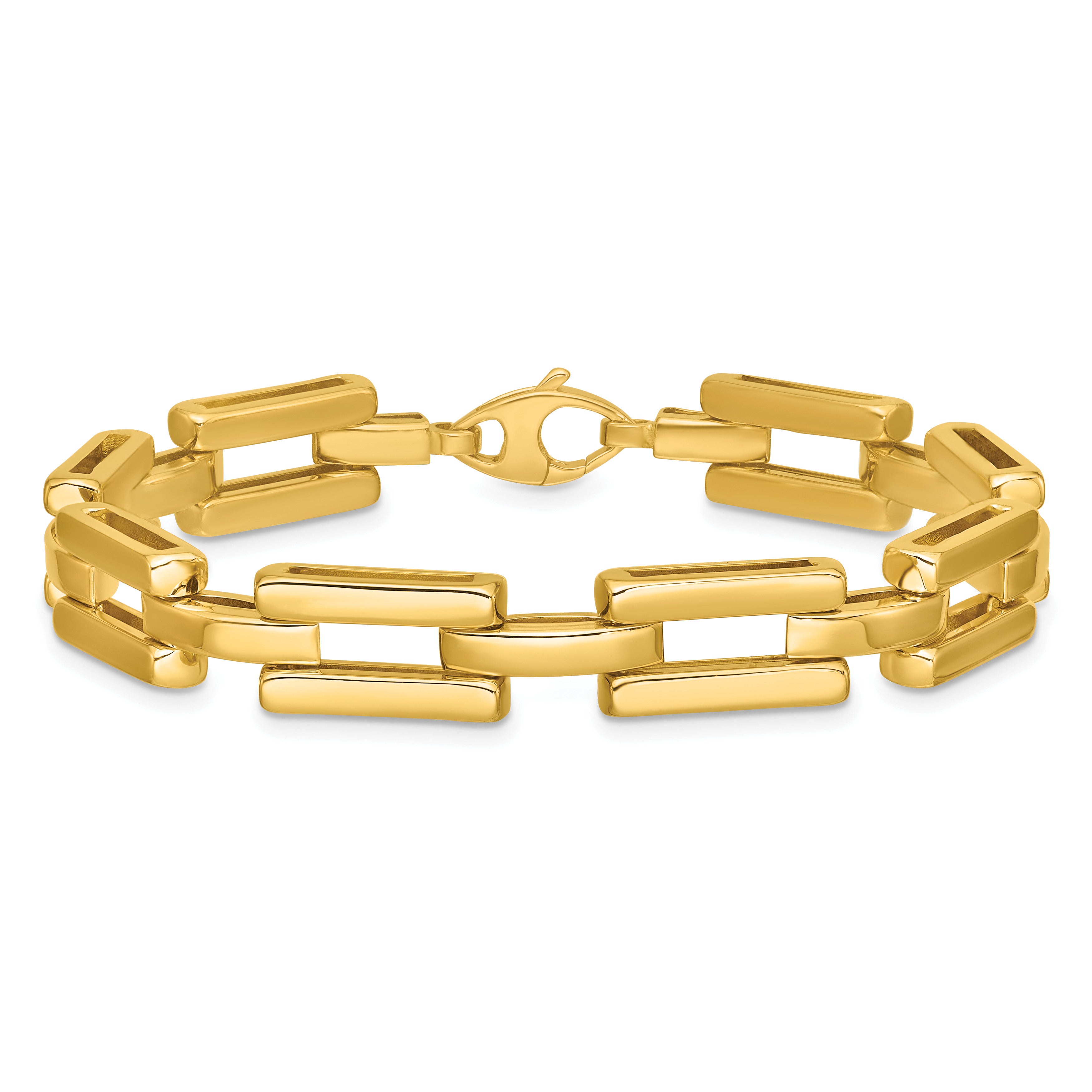 14K Yellow Gold Polished Link Bracelet, 7.25 in