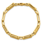 14K Yellow Gold Polished Link Bracelet, 7.25 in