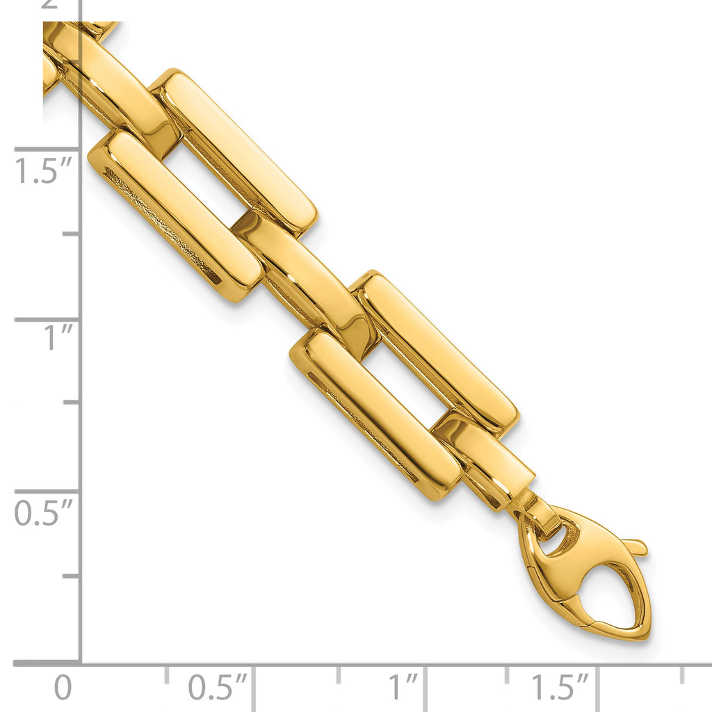 14K Yellow Gold Polished Link Bracelet, 7.25 in