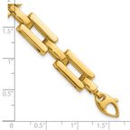 14K Yellow Gold Polished Link Bracelet, 7.25 in