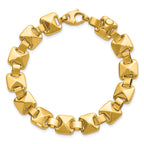14K Yellow Gold Reversible Brushed & Polished Bracelet, 7.5 in
