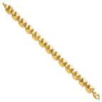 14K Yellow Gold Reversible Brushed & Polished Bracelet, 7.5 in