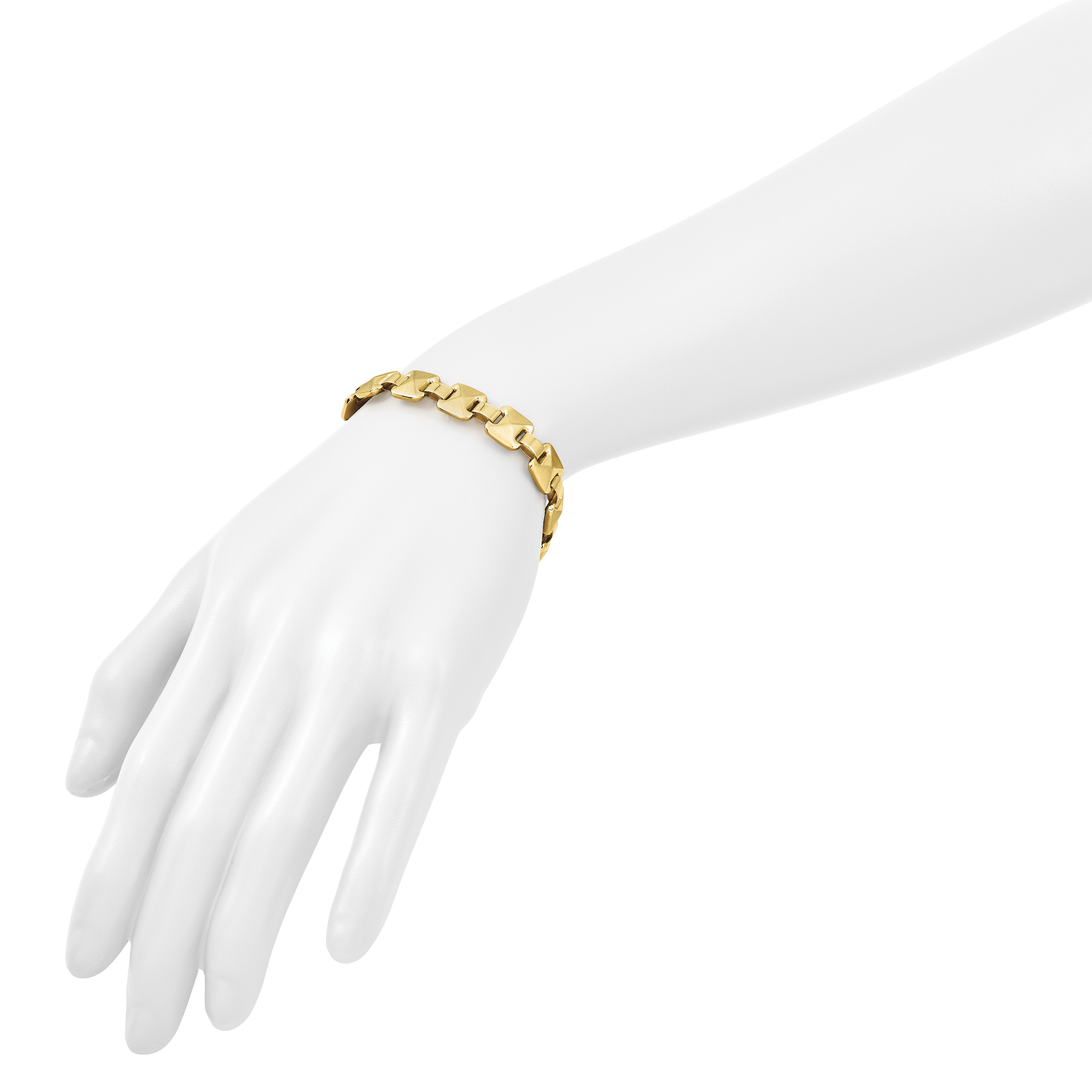 14K Yellow Gold Reversible Brushed & Polished Bracelet, 7.5 in