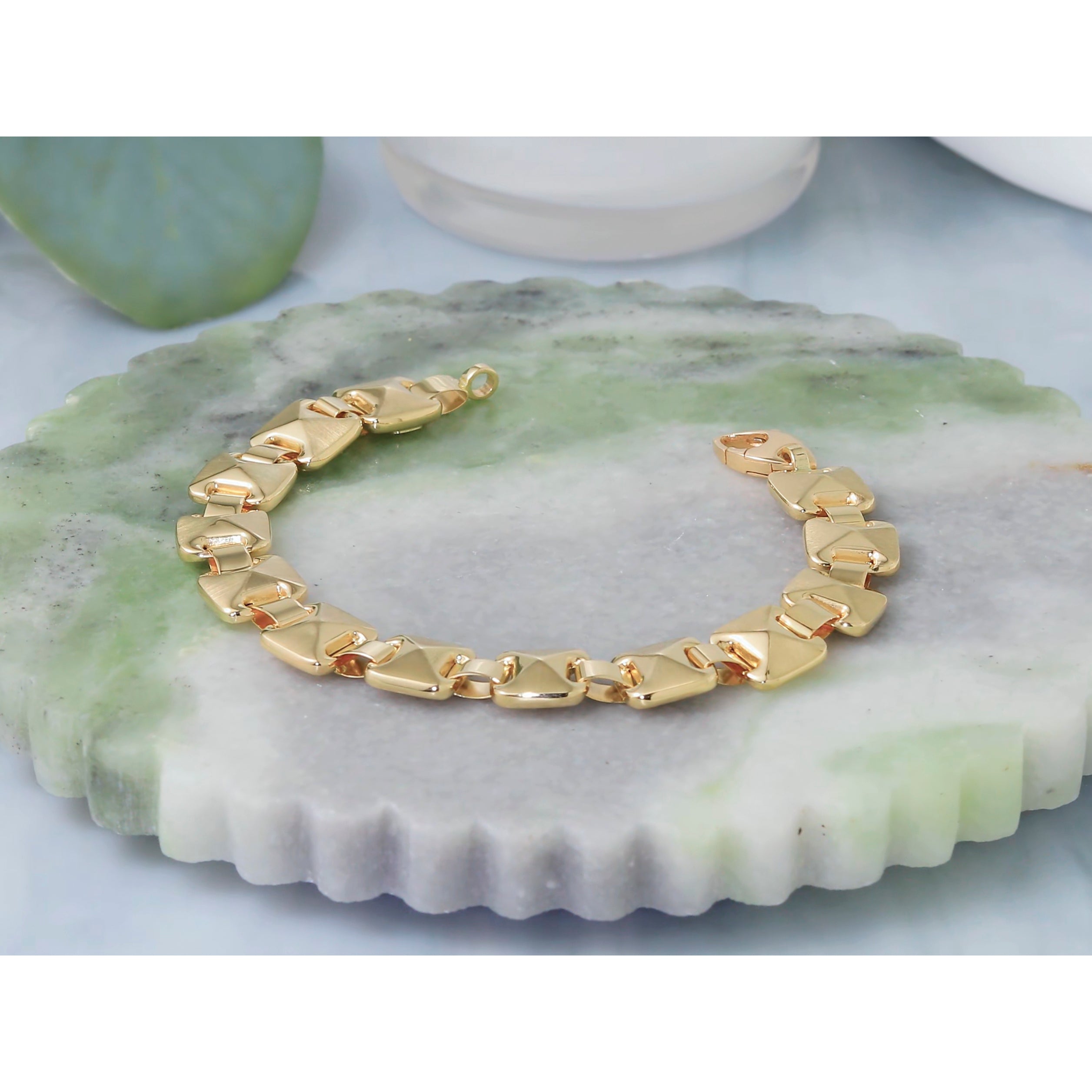 14K Yellow Gold Reversible Brushed & Polished Bracelet, 7.5 in