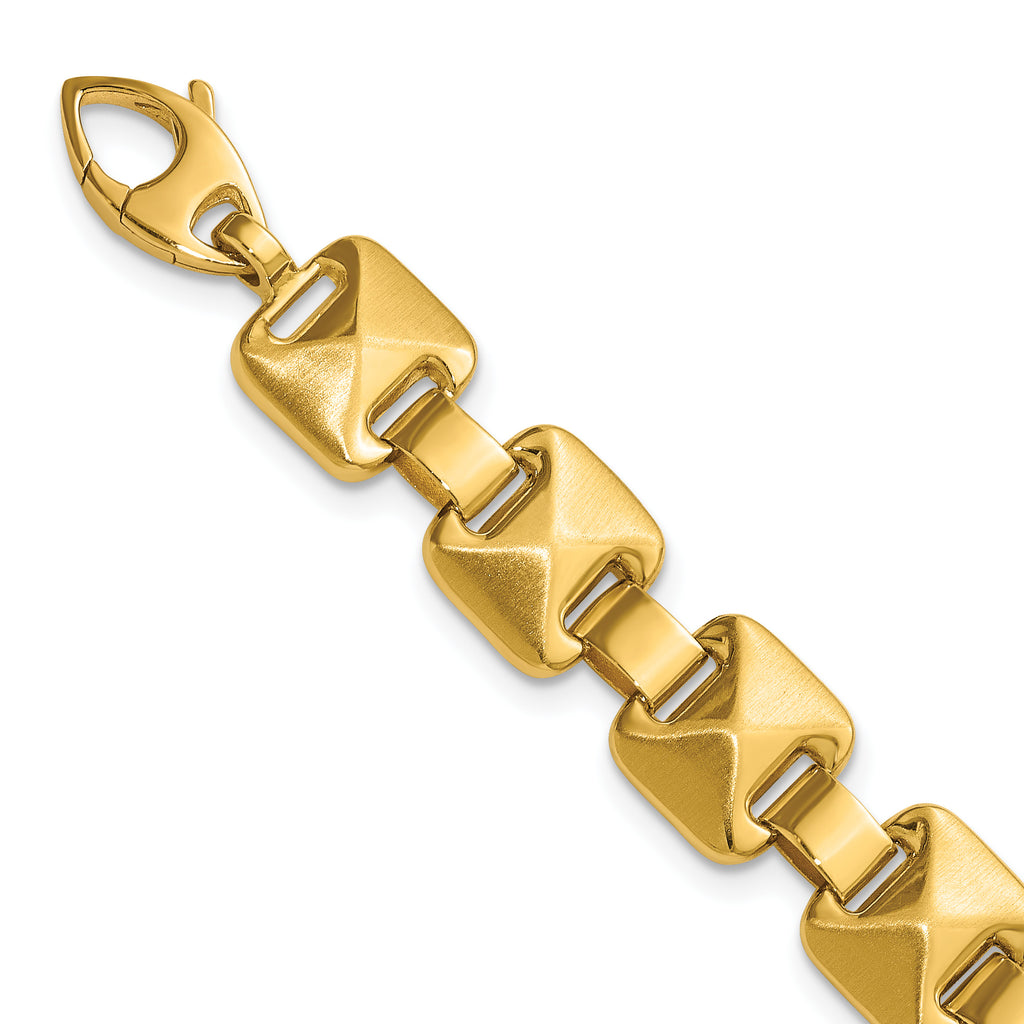 14K Yellow Gold Reversible Brushed & Polished Bracelet, 7.5 in