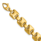 14K Yellow Gold Reversible Brushed & Polished Bracelet, 7.5 in