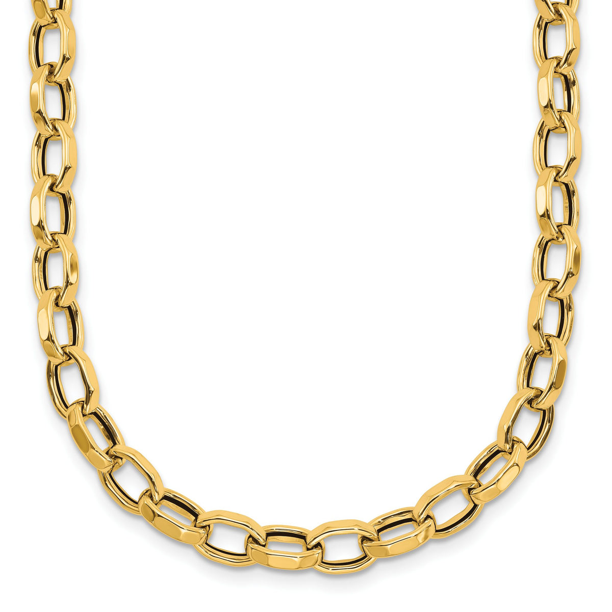 Fancy Link Chain Necklace in 14K Yellow Gold, 5.7mm, 18 Inch - Sophia Jewelers Main image