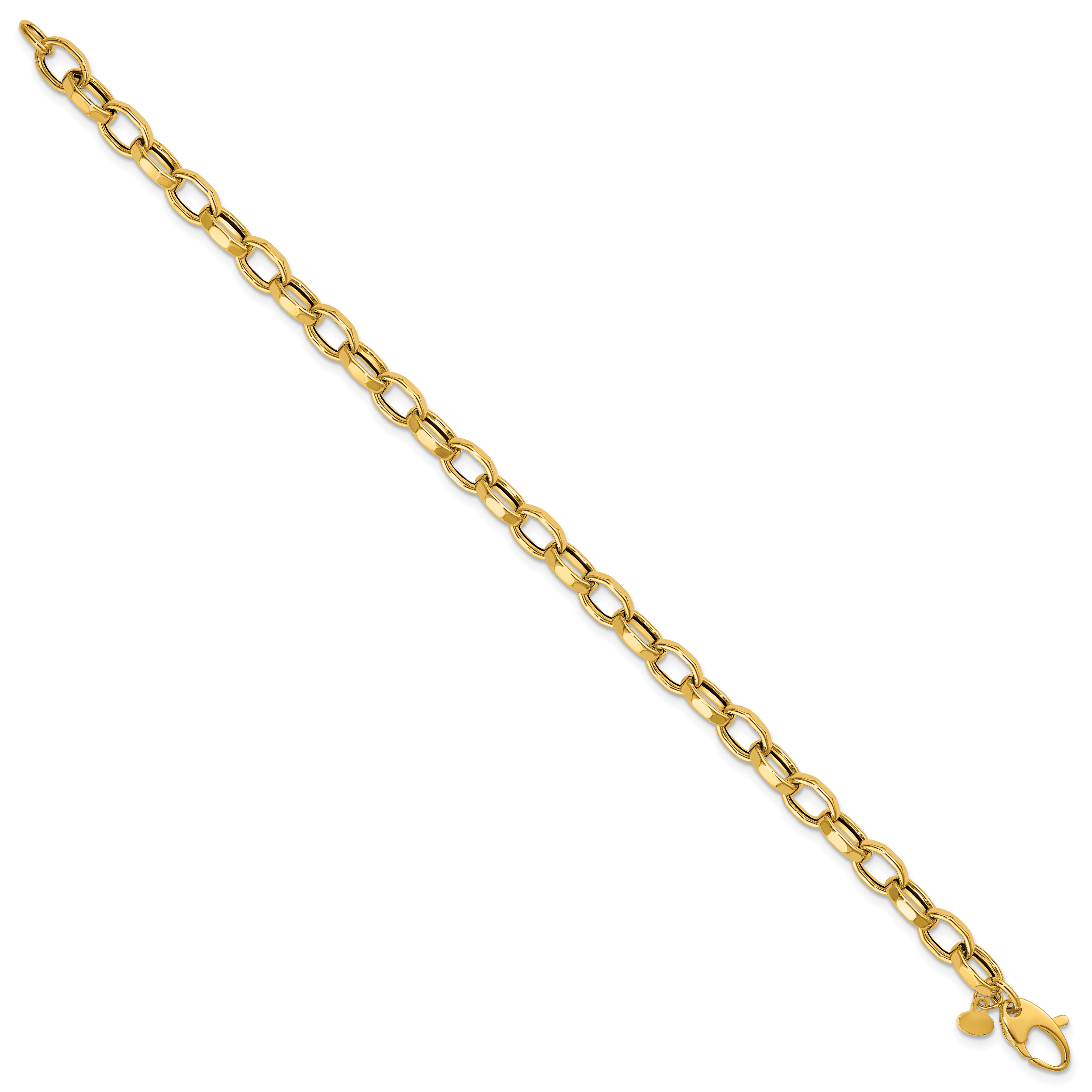14K Yellow Gold Polished Link Bracelet, 7.5 in Secondary image