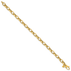 14K Yellow Gold Polished Link Bracelet, 7.5 in