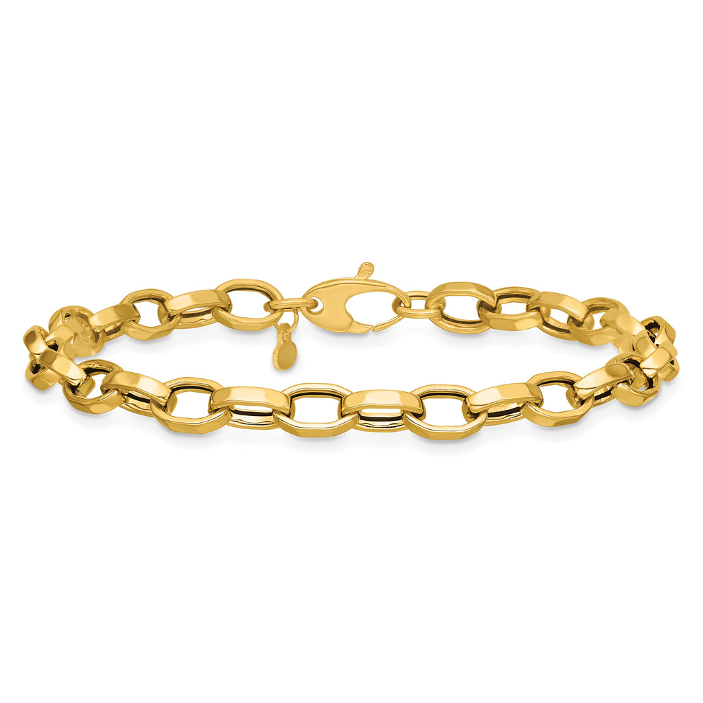 14K Yellow Gold Polished Link Bracelet, 7.5 in