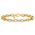 14K Yellow Gold Polished Link Bracelet, 7.5 in