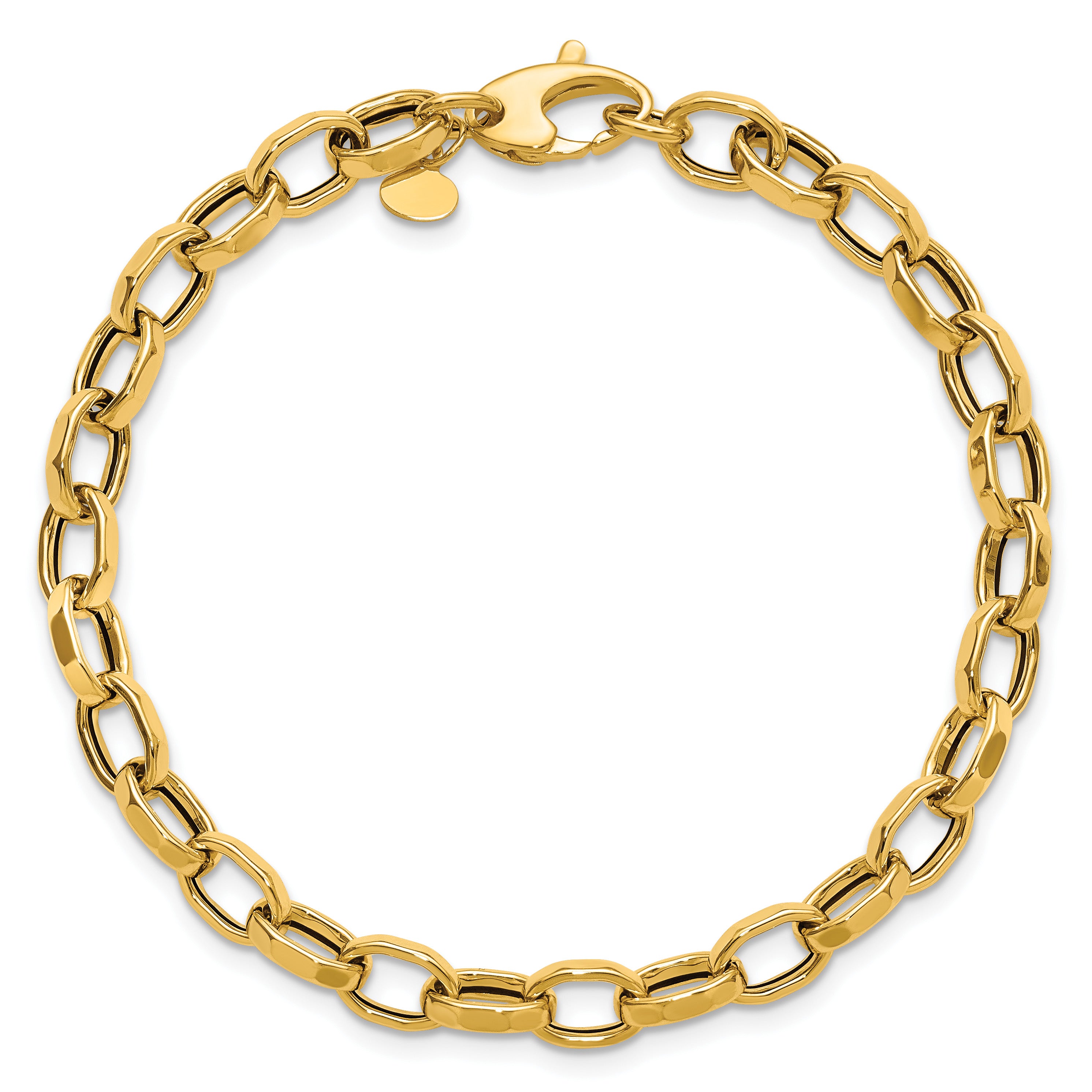 14K Yellow Gold Polished Link Bracelet, 7.5 in