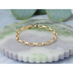 14K Yellow Gold Polished Link Bracelet, 7.5 in