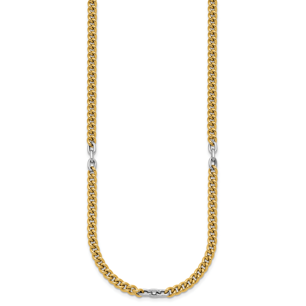 14K Two-Tone Gold Two-Tone Curb Curb Chain Necklace, 18 in