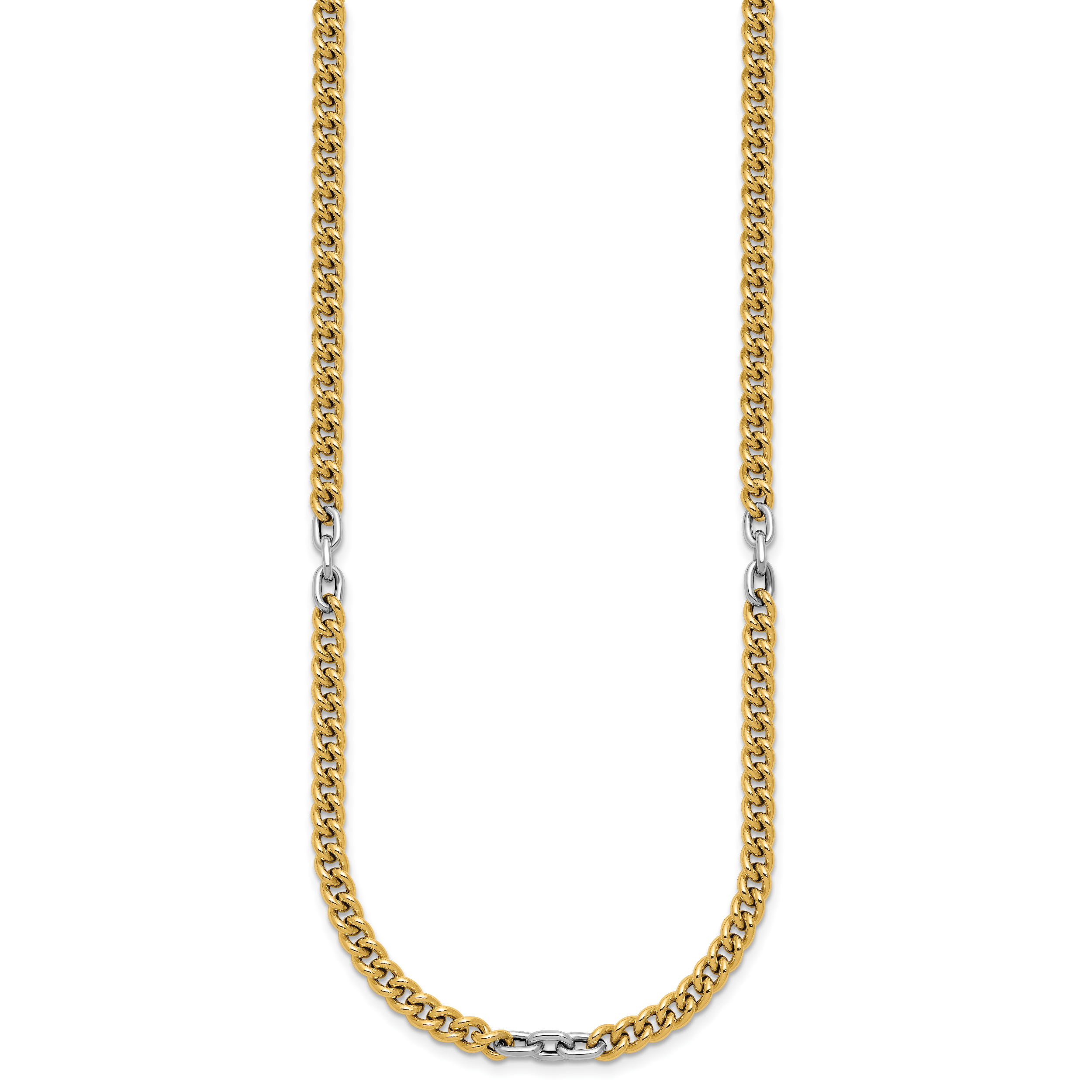 14K Two-Tone Gold Two-Tone Curb Curb Chain Necklace, 18 in