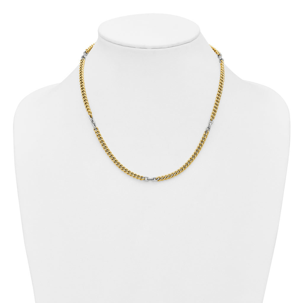14K Two-Tone Gold Two-Tone Curb Curb Chain Necklace, 18 in